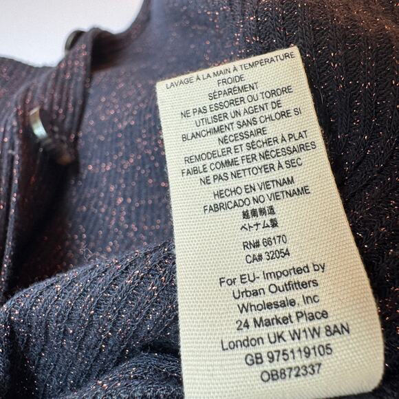 Free People We The Free Ribbed Sparkly Cardigan Duster Lightweight Long Sweater - Picture 10 of 14